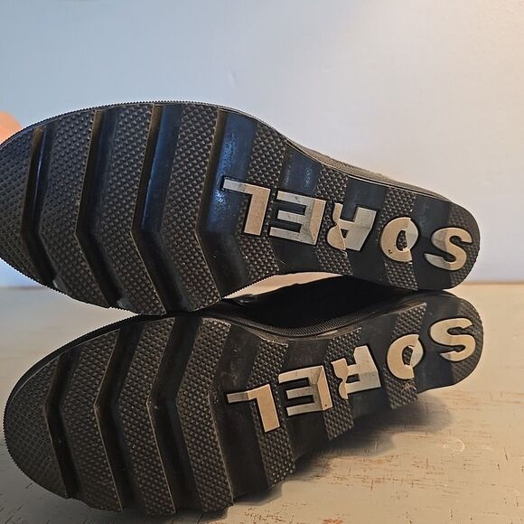 Sorel Joan of Arctic Wedge ll Chelsea Black Waterproof Ankle Boots Size 8.5 US - Picture 5 of 7